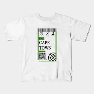 Cape town flight ticket boarding pass new Kids T-Shirt